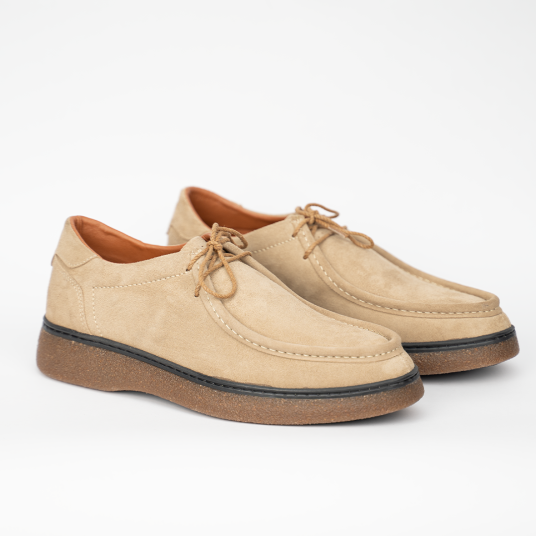 OR17 : Derby Mocassin en Daim Beige