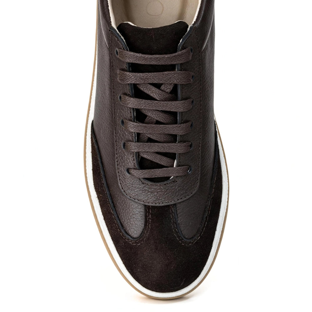 OR02 Sneakers Bi-Matière - Cuir Marron