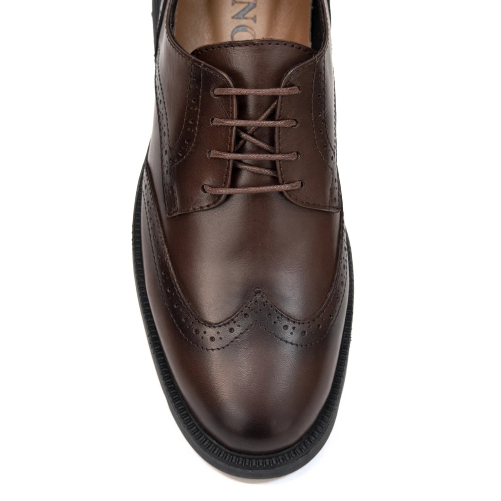 OR07 Derby Brogue Homme – Cuir Marron