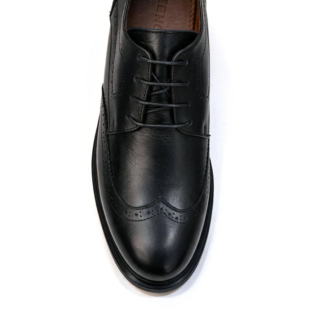OR05 Derby Perforé Homme – Cuir Noir