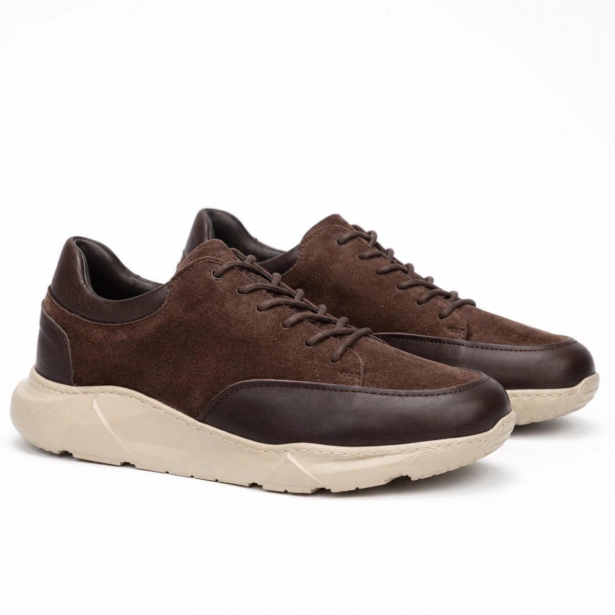 BASKET NOMADE EN CUIR - MARRON