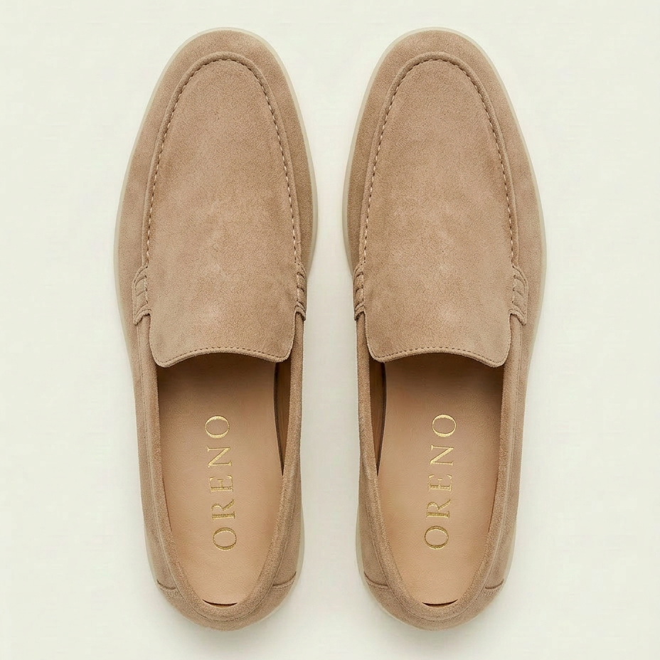 BERLIN : Mocassins Homme en Daim Beige