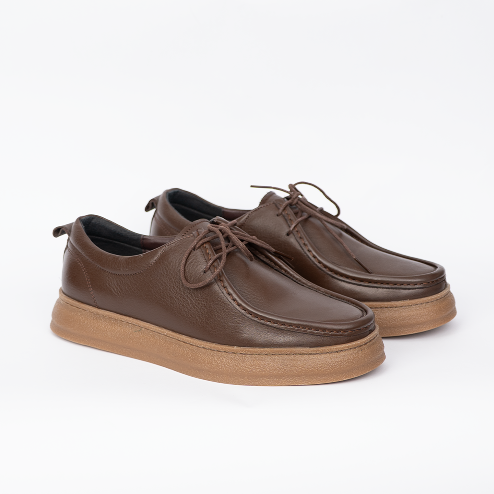 OR15 : Derby Mocassin en Cuir Marron