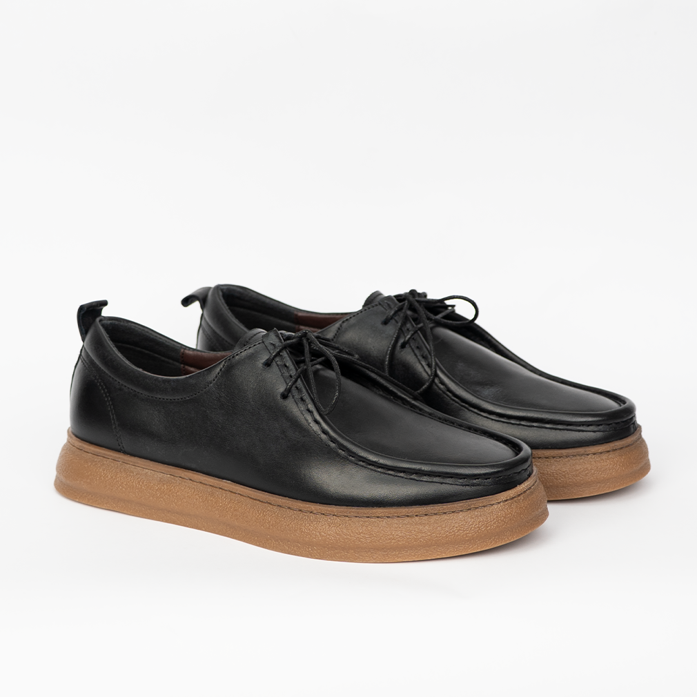 OR15 : Derby Mocassin en Cuir Noir