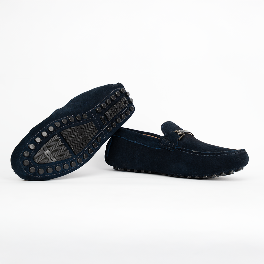 OR12: Mocassin Daim Bleu Marine - homme