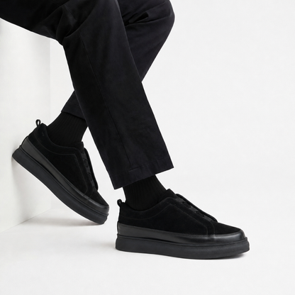 OR26 Baskets Sans Lacets Homme - Cuir Noir