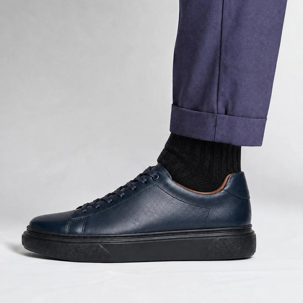 OR311 Sneakers Épurées Homme – Cuir Bleu Marine