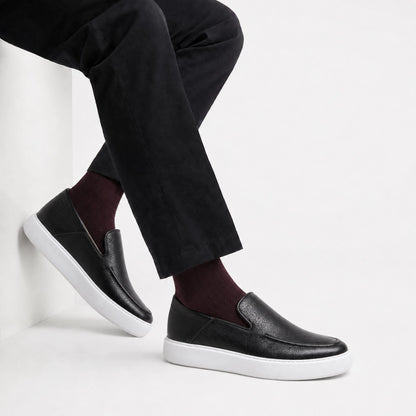 OR102 Mocassins Sneakers Homme - Cuir Noir