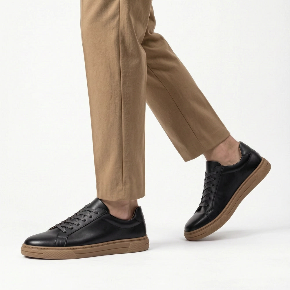OR033 Baskets de Ville Homme - Cuir Noir