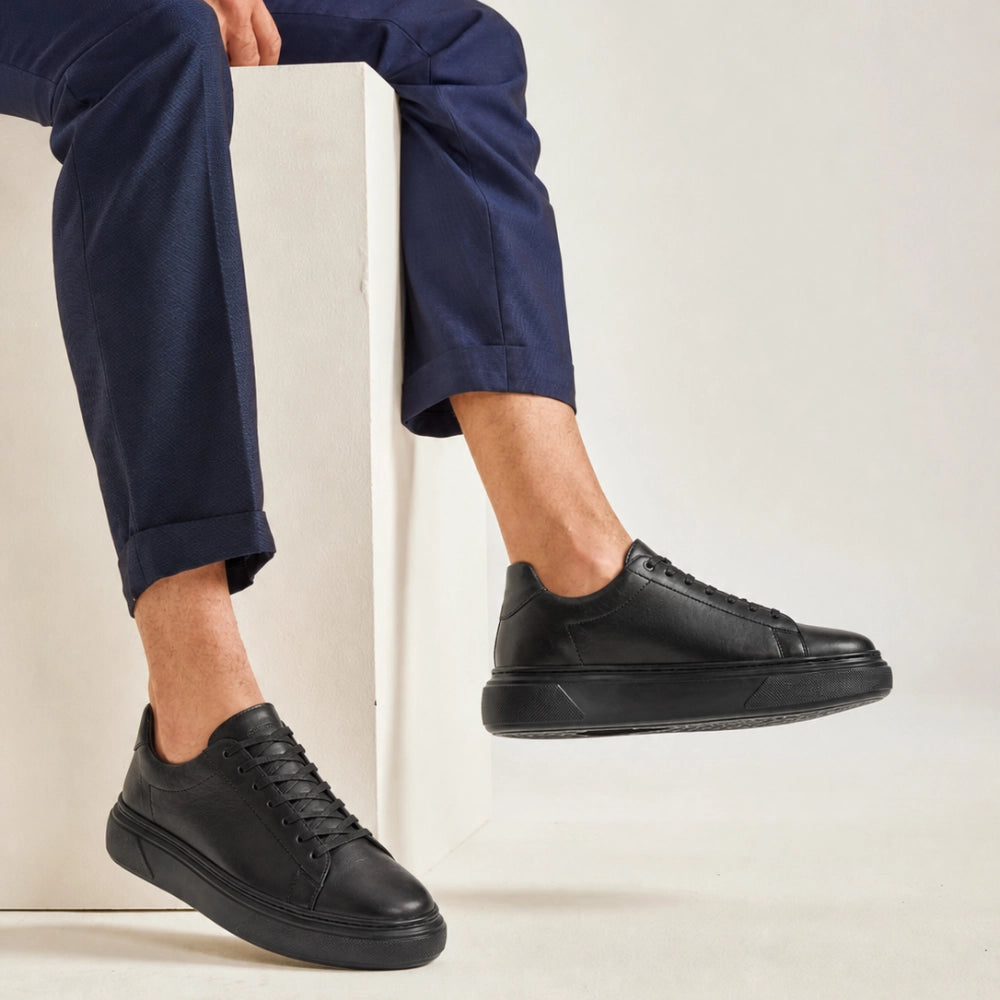 OR311 Sneakers Épurées Homme – Cuir Noir
