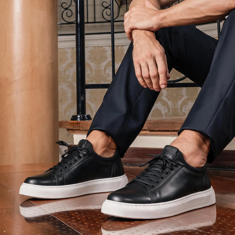 OR53 Sneakers Urbaines Homme- Cuir Noir