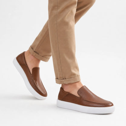 OR102 Mocassins Sneakers Homme - Cuir Tabac