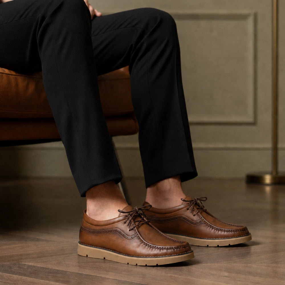 OR104 Chaussure Semelle Gomme – Cuir Tabac