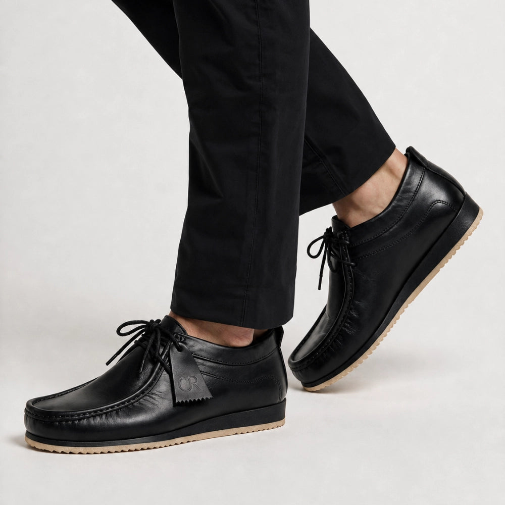 OR600 Chaussure Lacés en Cuir Noir