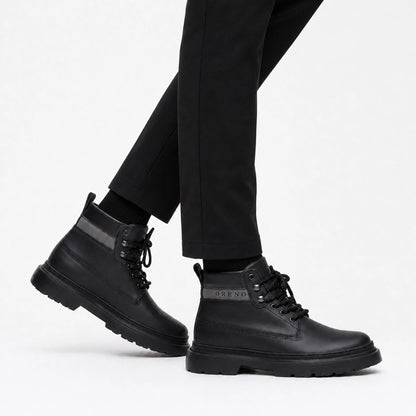 OR040 Bottines Randonnée Homme - Cuir Noir