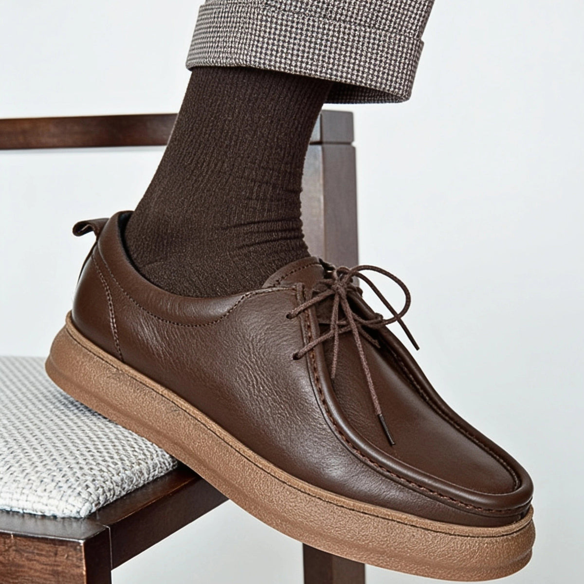 OR15 : Derby Mocassin en Cuir Marron