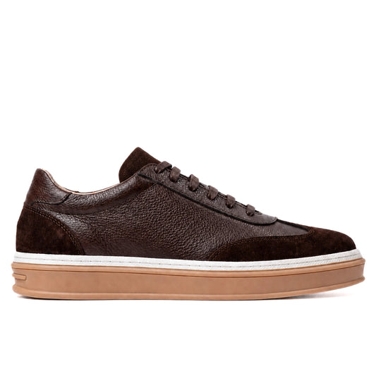 OR02 Sneakers Bi-Matière - Cuir Marron