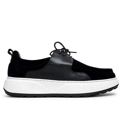 Valméro: Sneakers à Bout Mocassin - Daim Noir