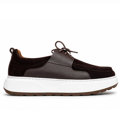 Valméro: Sneakers à Bout Mocassin - Daim Marron