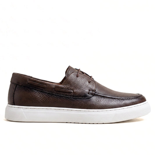 OR105 Chaussures bateau homme - Cuir Marron