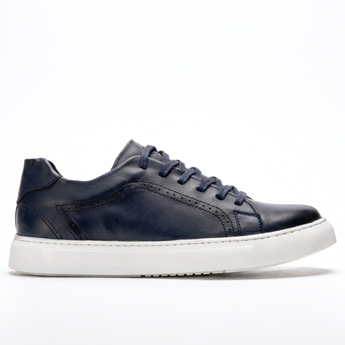 OR448 Sneakers Élégantes Homme - Cuir Bleu Marine