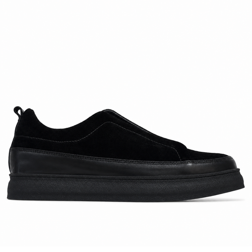 OR26 Baskets Sans Lacets Homme - Cuir Noir