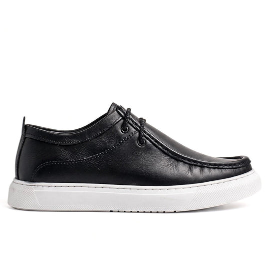 OR011 Chaussure Semelle Blanche - Cuir Noir
