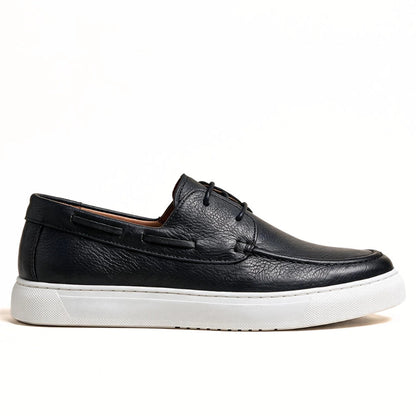 OR105 Chaussures bateau homme - Cuir Noir