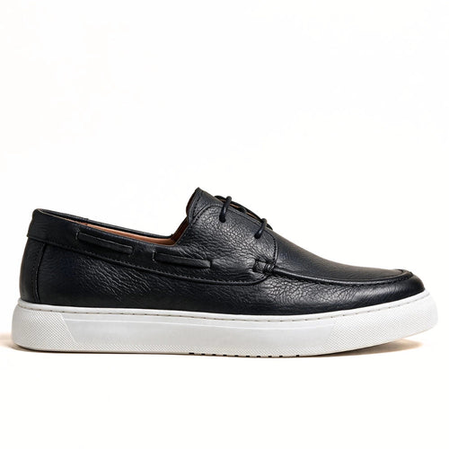 OR105 Chaussures bateau homme - Cuir Noir