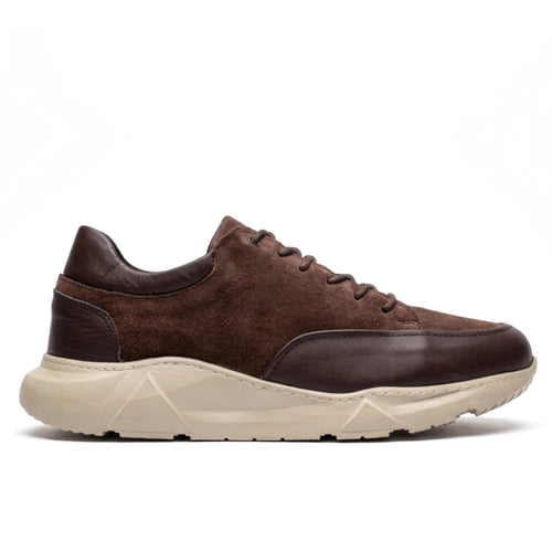 BASKET NOMADE EN CUIR - MARRON