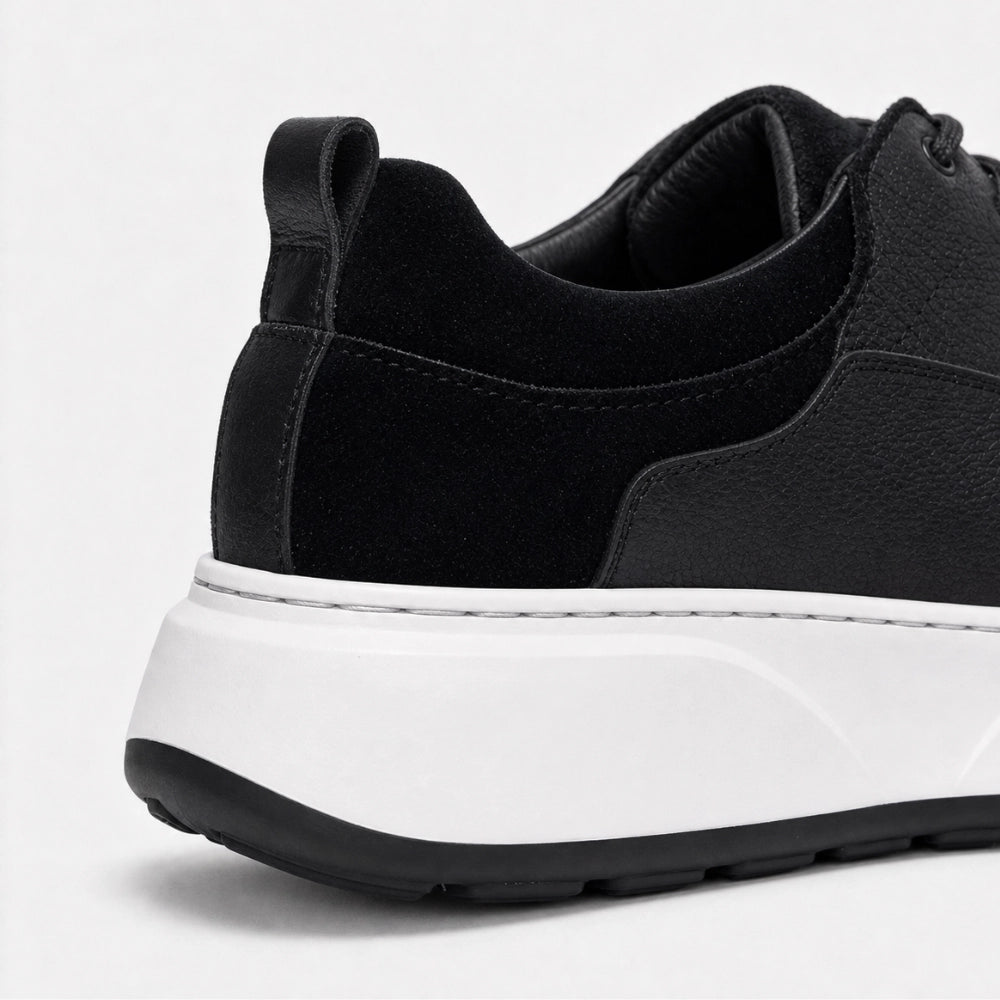 Valméro: Sneakers à Bout Mocassin - Daim Noir