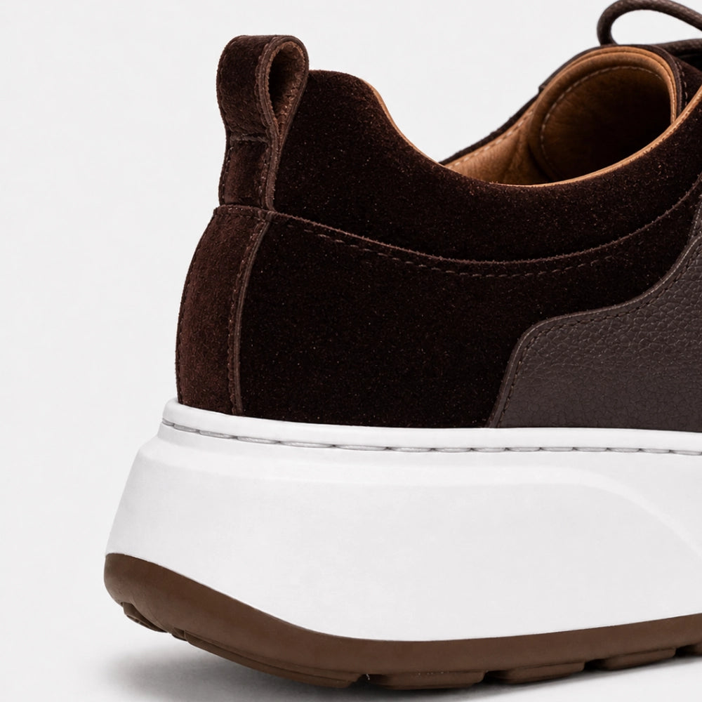 Valméro: Sneakers à Bout Mocassin - Daim Marron