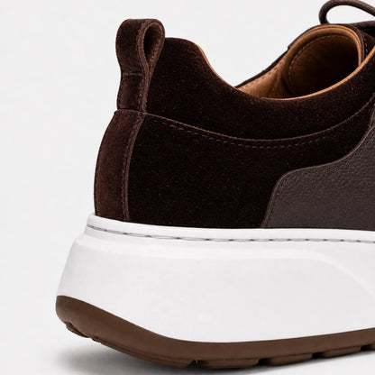 Valméro: Sneakers à Bout Mocassin - Daim Marron