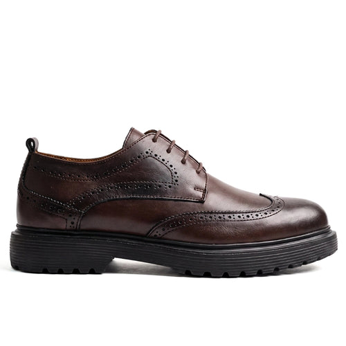 OR05 Derby Perforé Homme – Cuir Marron