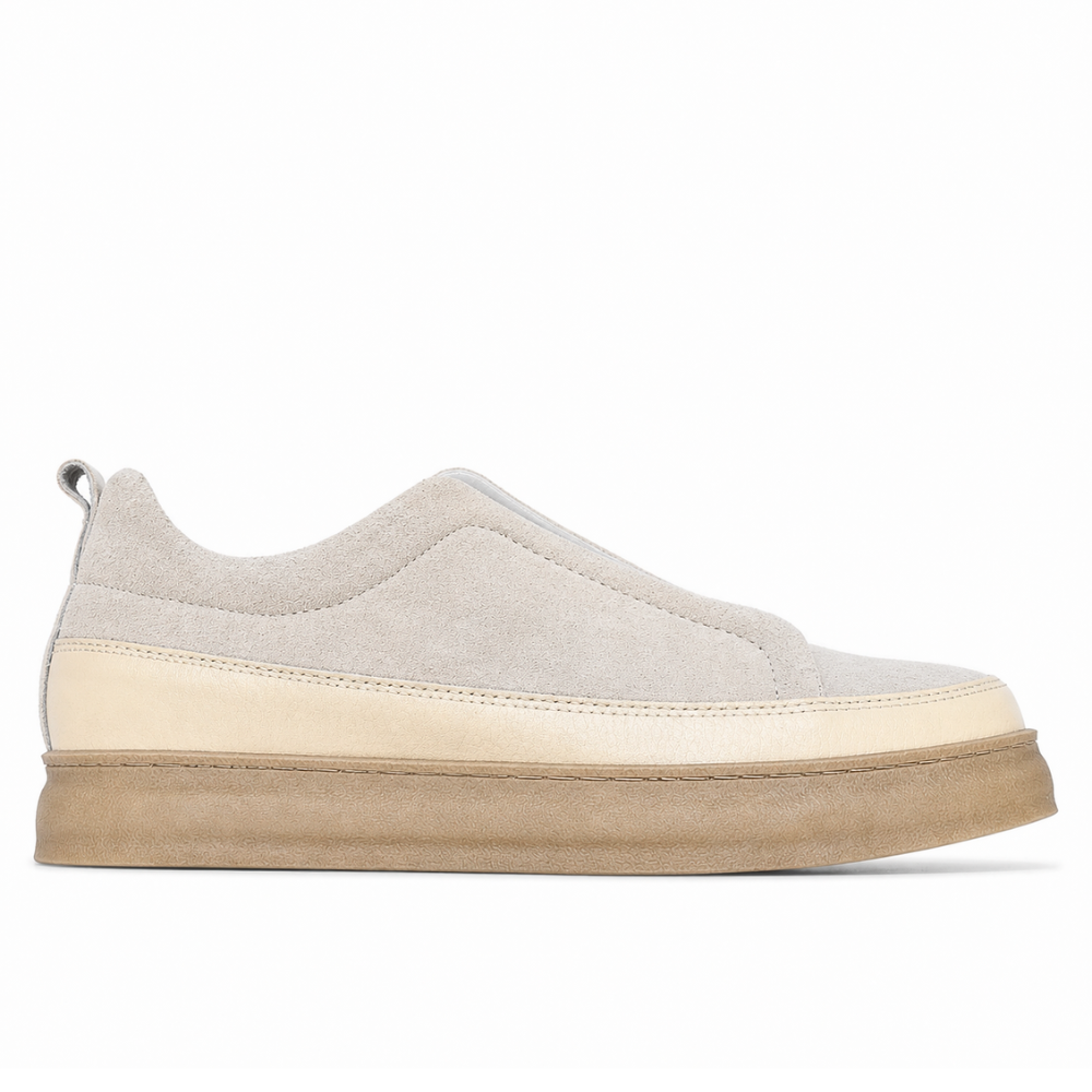 OR26 Baskets Sans Lacets Homme - Cuir Beige