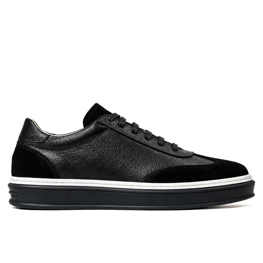 OR02 Sneakers Bi-Matière - Cuir Noir