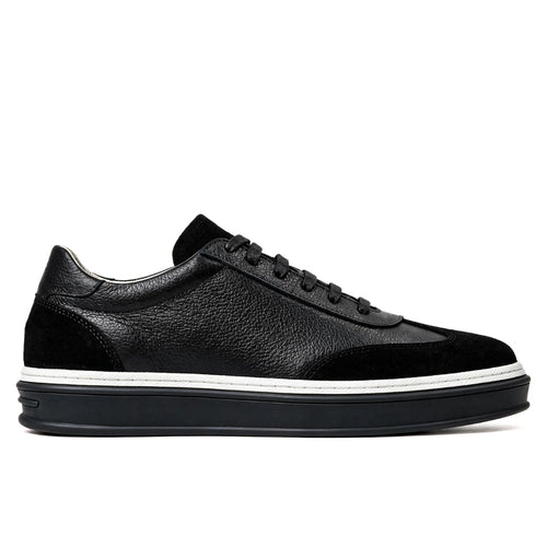 OR02 Sneakers Bi-Matière - Cuir Noir