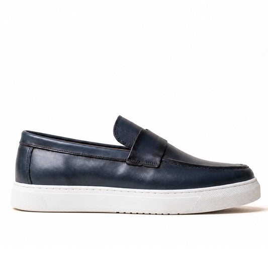 OR107 Mocassin En Cuir Bleu Marine