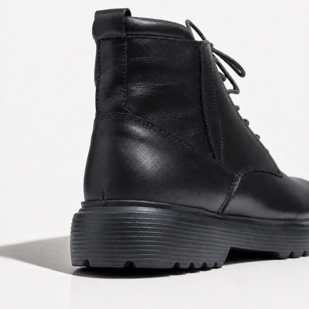 OR119 Bottines Lacées Homme - Cuir Noir