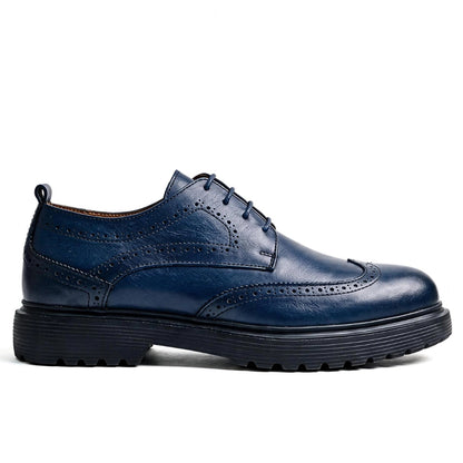 OR05 Derby Perforé Homme – Cuir Bleu marine