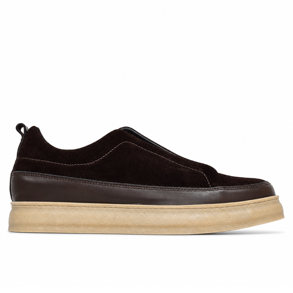 OR26 Baskets Sans Lacets Homme - Cuir Marron