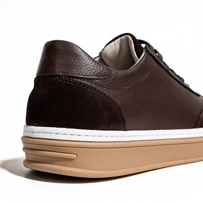 OR02 Sneakers Bi-Matière - Cuir Marron