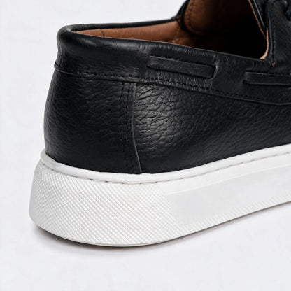 OR105 Chaussures bateau homme - Cuir Noir