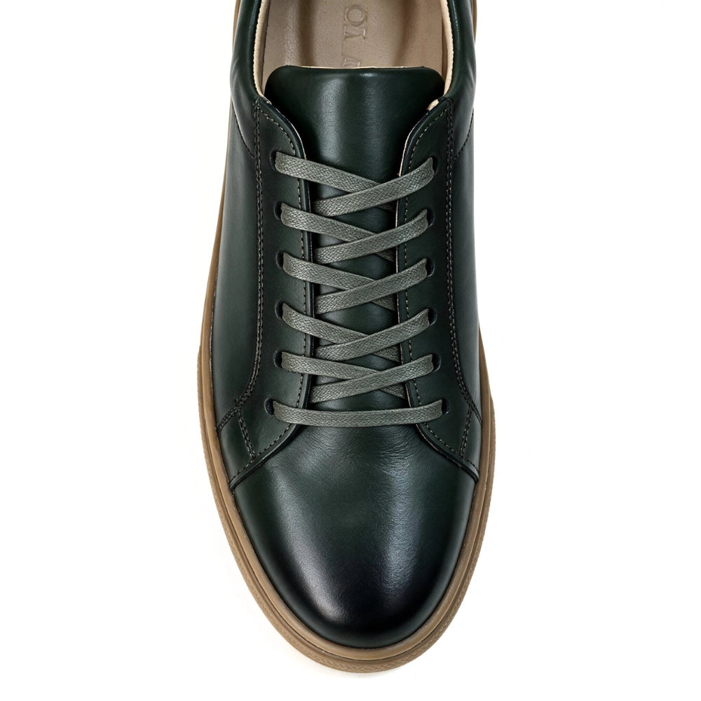 OR033 Baskets de Ville Homme - Cuir Vert