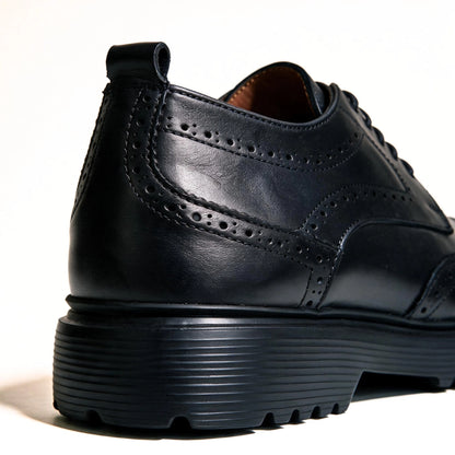 OR05 Derby Perforé Homme – Cuir Noir