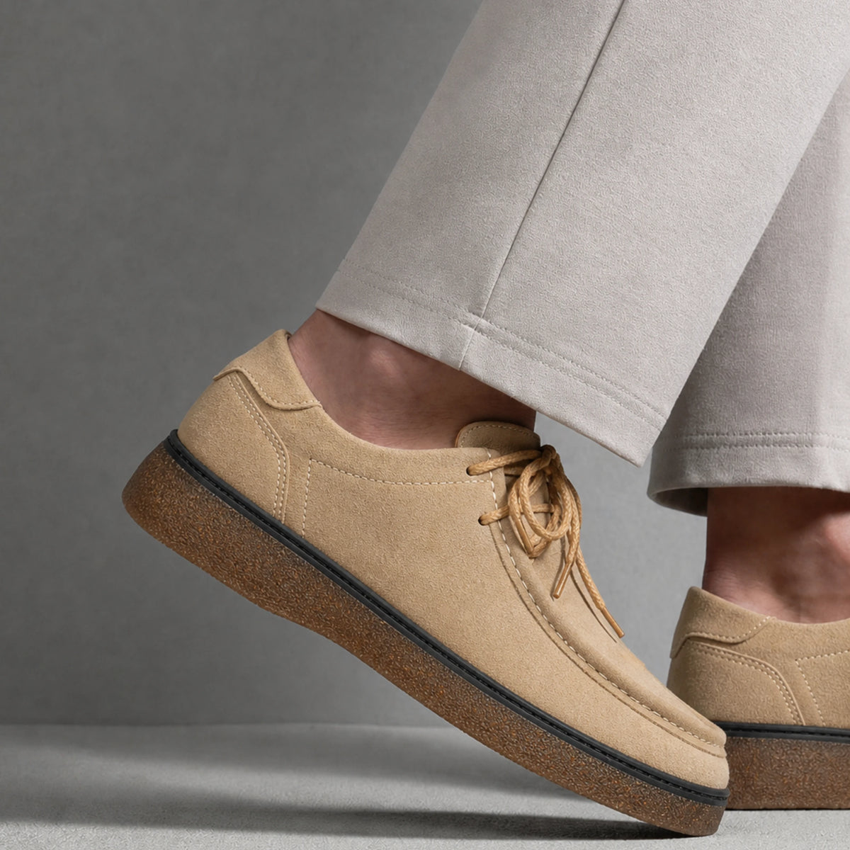 OR17 : Derby Mocassin en Daim Beige