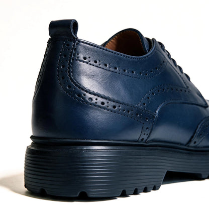OR05 Derby Perforé Homme – Cuir Bleu marine
