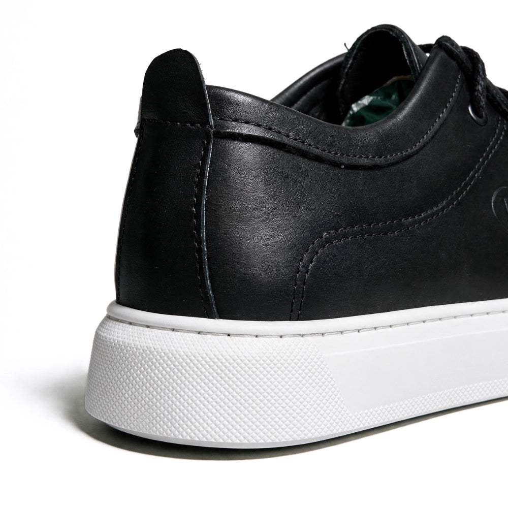 OR011 Chaussure Semelle Blanche - Cuir Noir