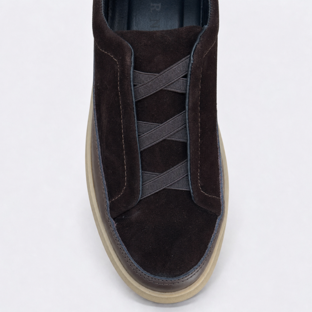 OR26 Baskets Sans Lacets Homme - Cuir Marron