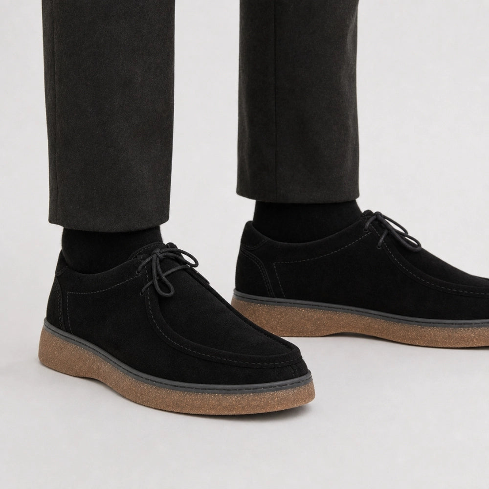OR17 : Derby Mocassin en Daim Noir